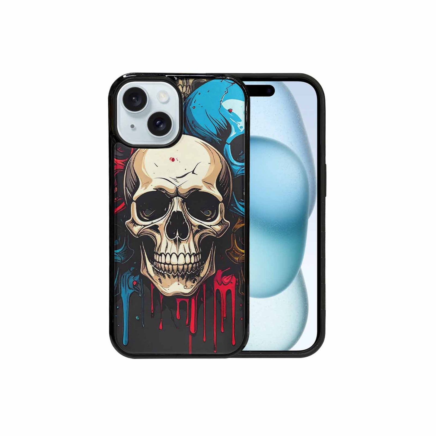 iPhone 15 Case — Many Of Skulls Collage Overlapping Art, Custom Made Phone Cover
