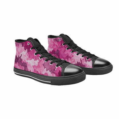 MEN'S Military Camouflage Blotch High Top Canvas Vibrant Chaos Custom Shoes