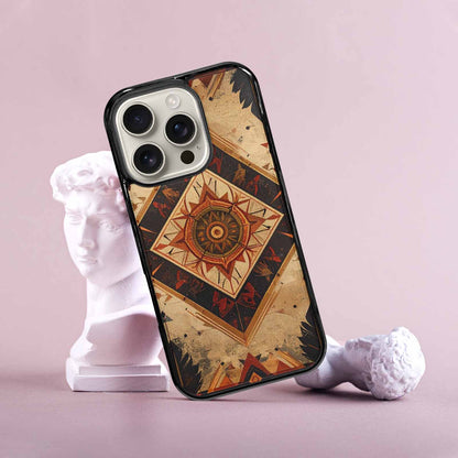iPhone 16 Pro Case — Native American Geometric Pattern Arrows Feathers, Unique Phone Case Design