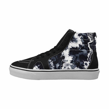 WOMEN'S Black White Animal Print High Top Canvas Grunge Custom Shoes