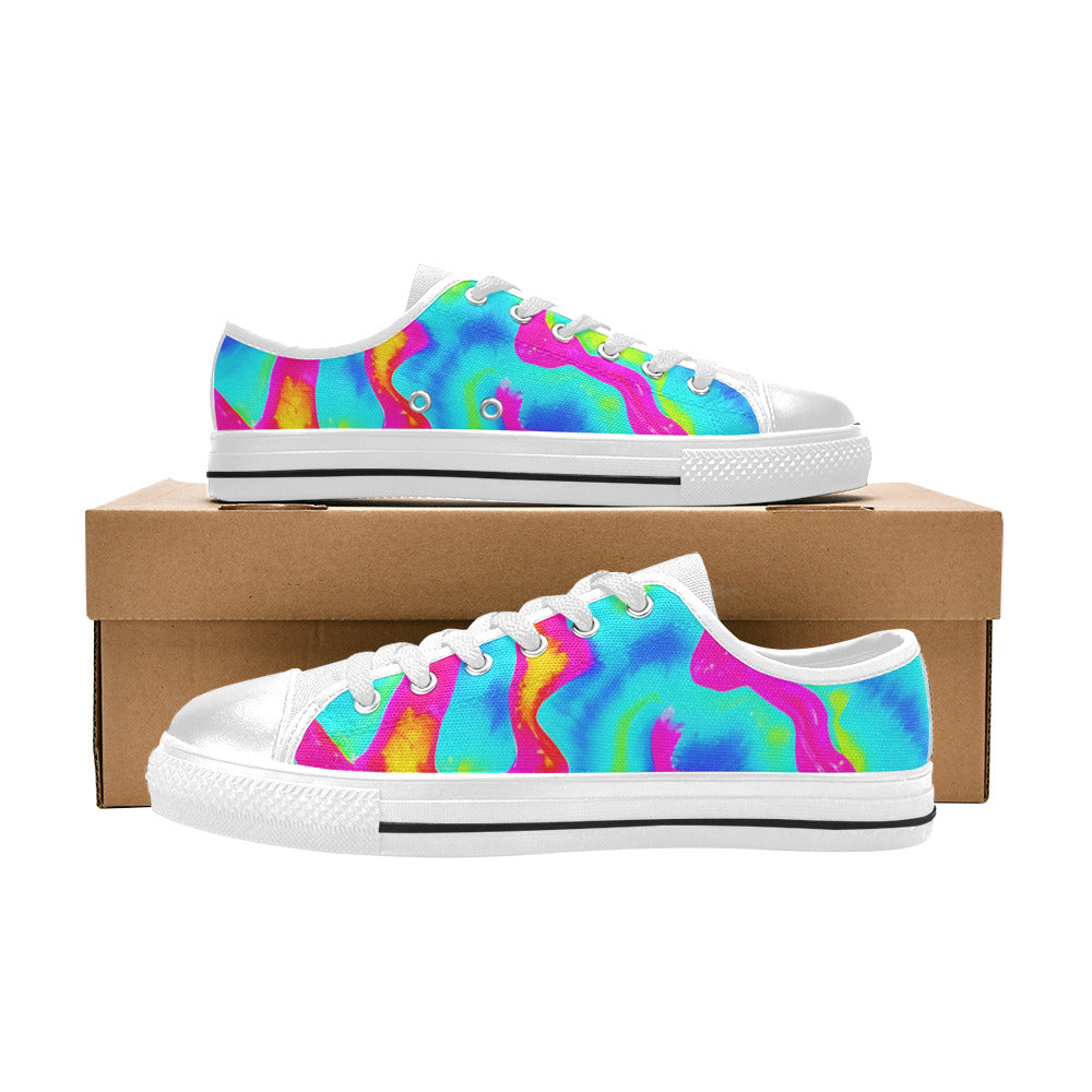 MEN'S Tie Dye Splash Retro Canvas Wallpaper Art Sneakers