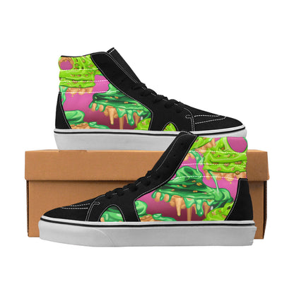 WOMEN'S Green Ice Cream High Top Skateboarding Vivid Custom Shoes