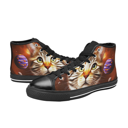 WOMEN'S Cc Space Cat High Top Canvas Dark Academia Sneakers