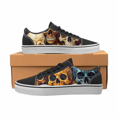 WOMEN'S Skulls Lace-Up Canvas Wallpaper Art Sneakers