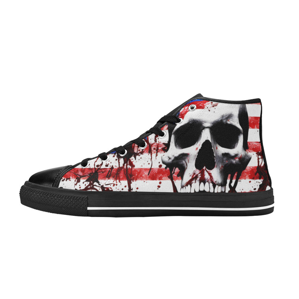 MEN'S Patriotic Splatter Art Men’S High Top Canvas Wallpaper Art Custom Sneakers