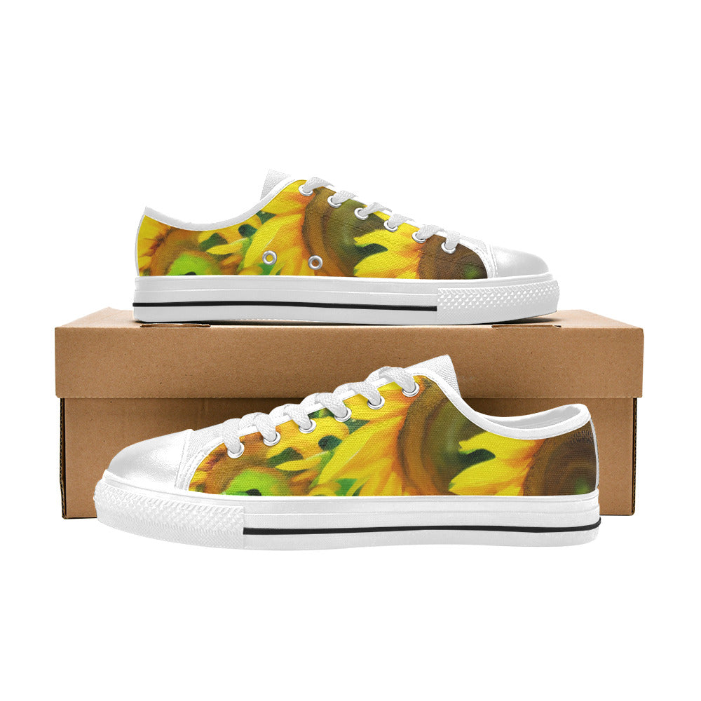 WOMEN'S Sunflowers Art Canvas Dark Academia Custom Shoes