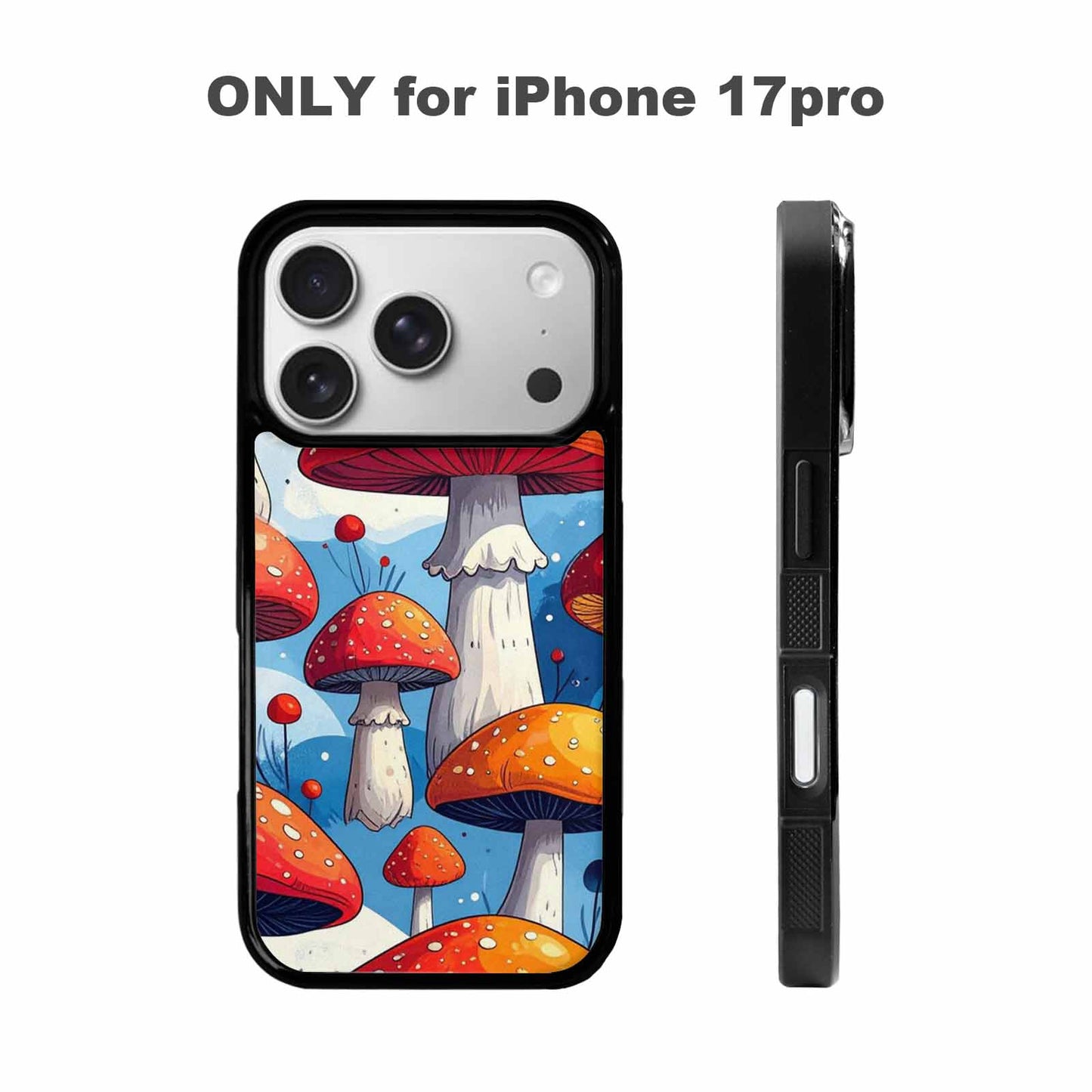 iPhone 17 Pro Case — Vivid Winter Mushroom Seamless Cartoon Cute, Custom Print Case Cover