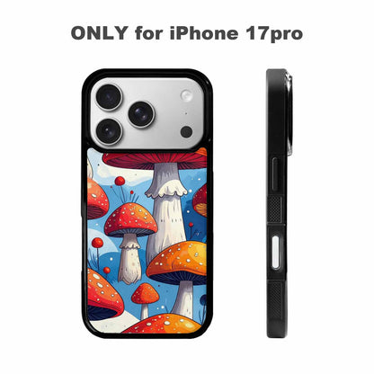 iPhone 17 Pro Case — Vivid Winter Mushroom Seamless Cartoon Cute, Custom Print Case Cover