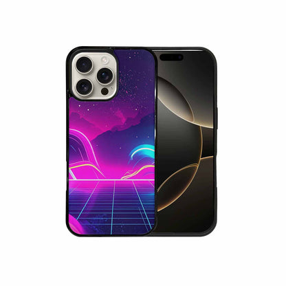 iPhone 16 Pro Max Case — 1980s Neon Cartoon Art Pattern, Custom Designed Case Cover