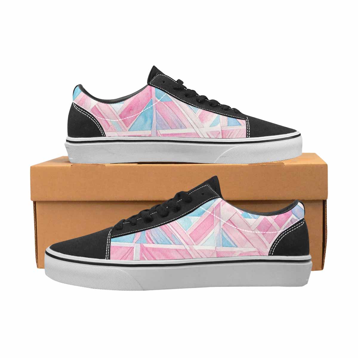 WOMEN'S Transgender Flag Color Canvas Lace-Up Dark Academia Shoes