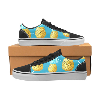 WOMEN'S Cool Pineapples Low Top Skateboarding Vivid Sneakers