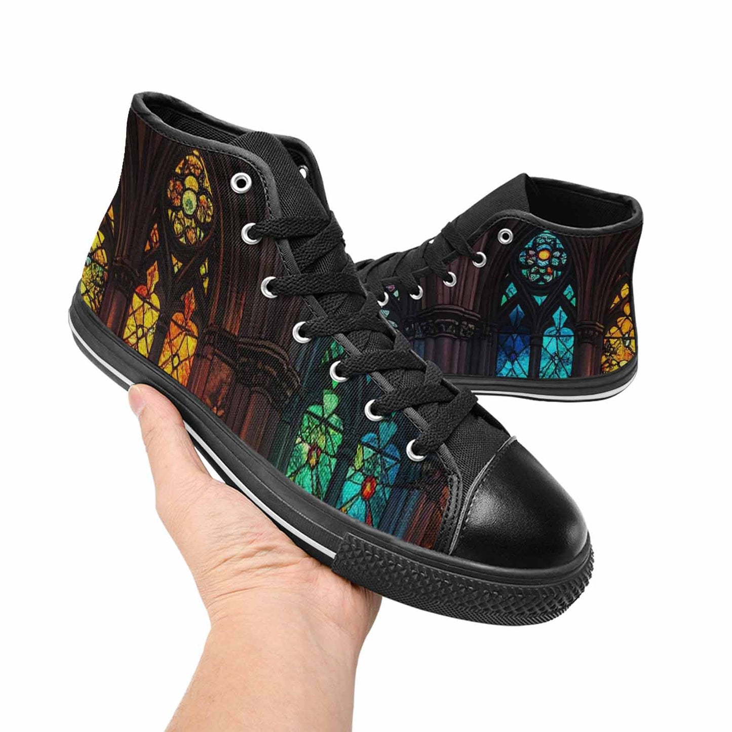 MEN'S Stained Glass Cathedral High Top Canvas Dreamcore Shoes