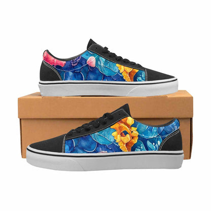 WOMEN'S Fish Scale Coral Canvas Lace-Up Grunge Custom Sneakers