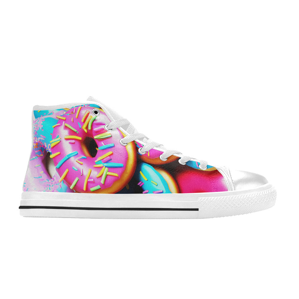 WOMEN'S Cc Donut Art High Top Canvas Wallpaper Art Custom Shoes