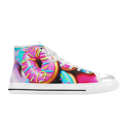 WOMEN'S Cc Donut Art High Top Canvas Wallpaper Art Custom Shoes
