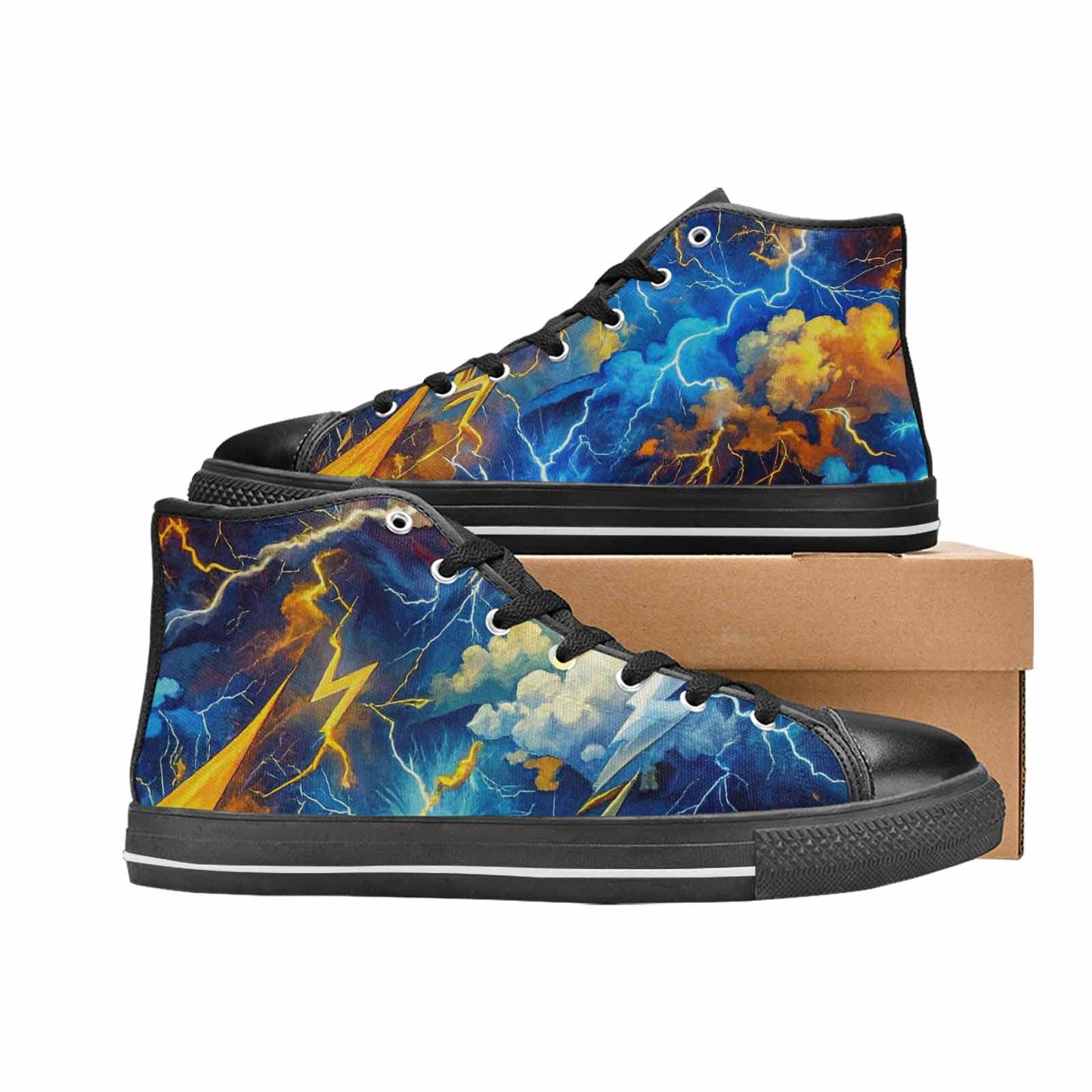MEN'S Lightning Bolt High Top Canvas Dreamcore Custom Shoes