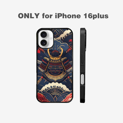 iPhone 16 Plus Case — Samurai Art Repeat Pattern, Custom Designed Case Cover