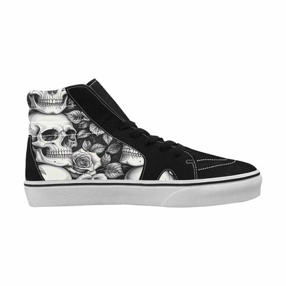 MEN'S Skulls Roses Pen Ink High Top Canvas Cottagecore Shoes