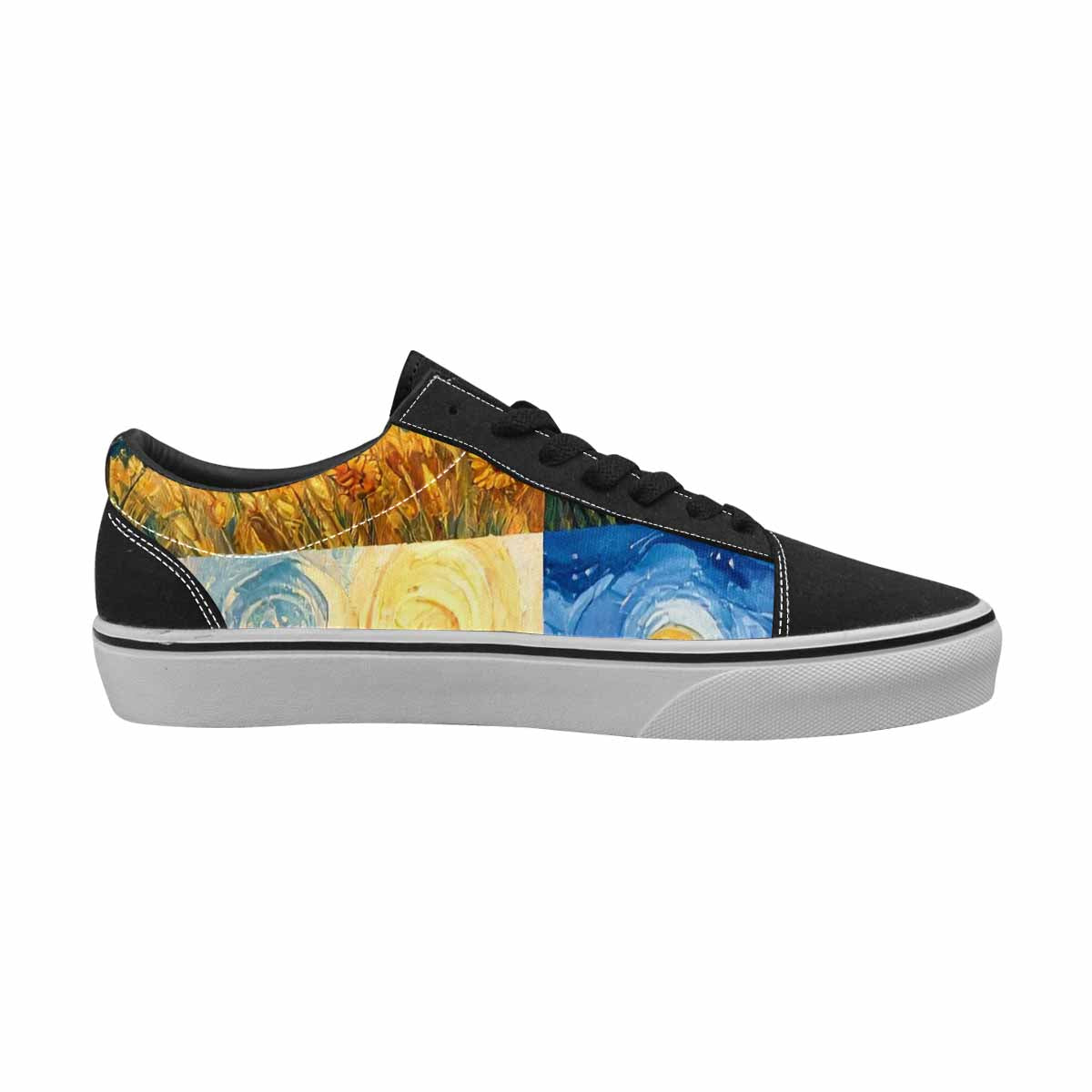 WOMEN'S Van Gogh-Style Swirl Canvas Lace-Up Dark Academia Sneakers