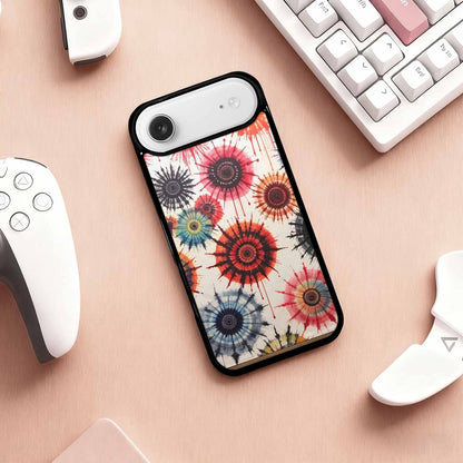 iPhone 17 Air Case — Tie Dye Swirls Black Red Tie, Personalized Phone Case