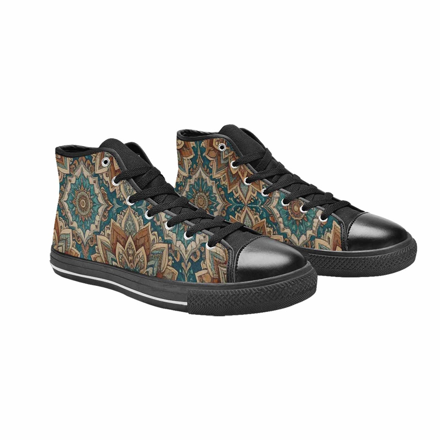 WOMEN'S Mandala High Top Canvas Cottagecore Sneakers