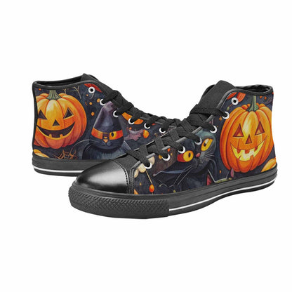 MEN'S Halloween High Top Canvas Vibrant Chaos Custom Sneakers