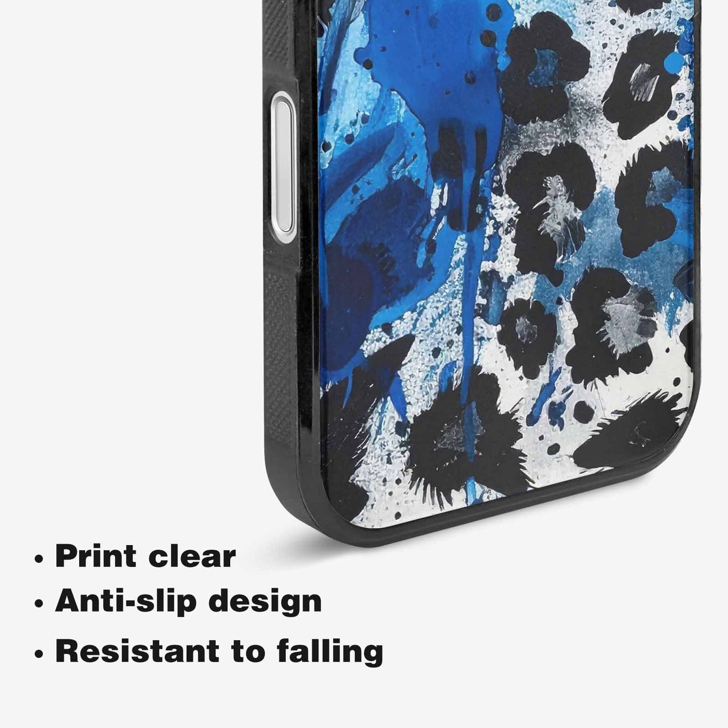 iPhone 16 Case — Animal Print Black Blue Ink Animal, Custom Phone Case