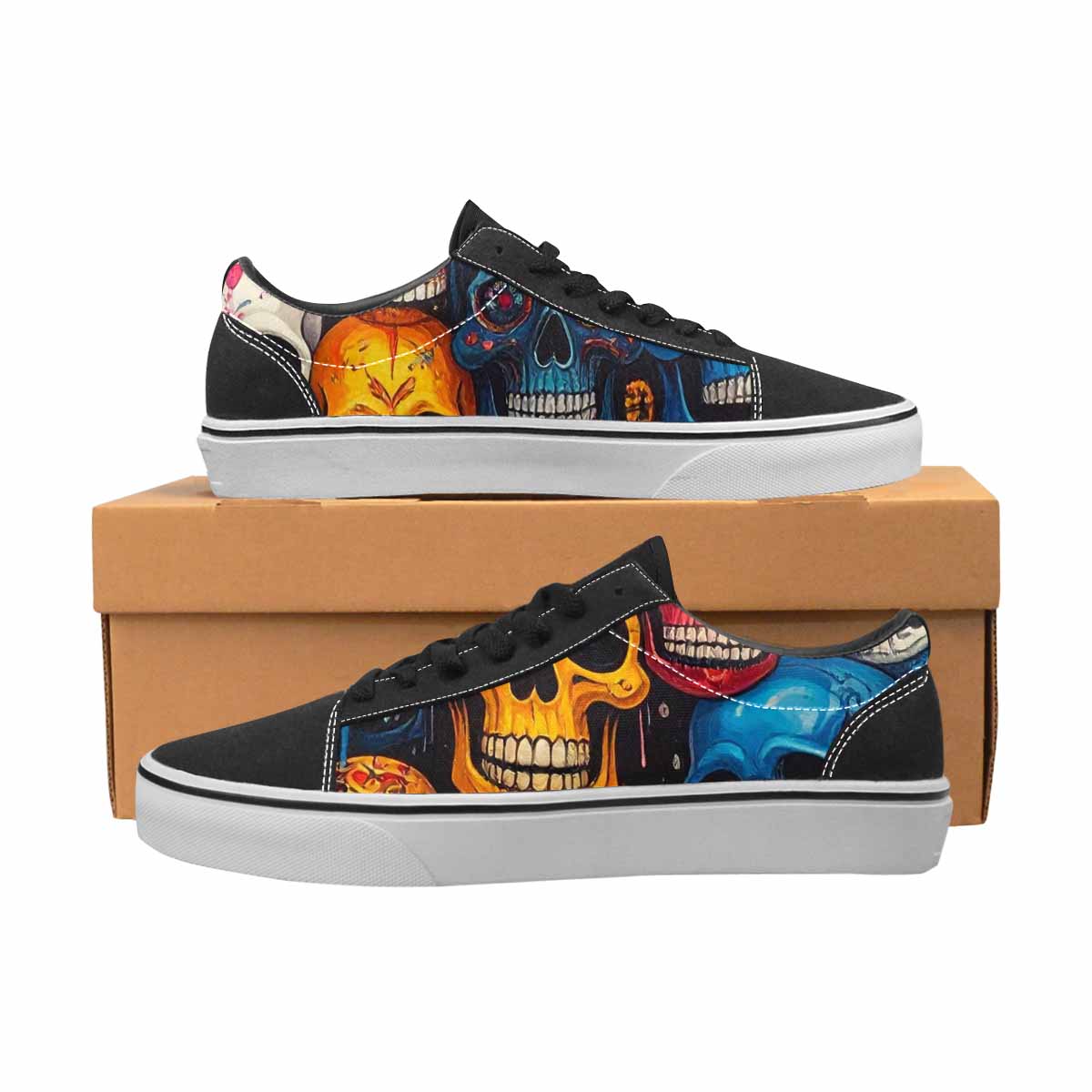 WOMEN'S Skulls (general) Skulls Lace-Up Canvas Dreamlike Custom Shoes