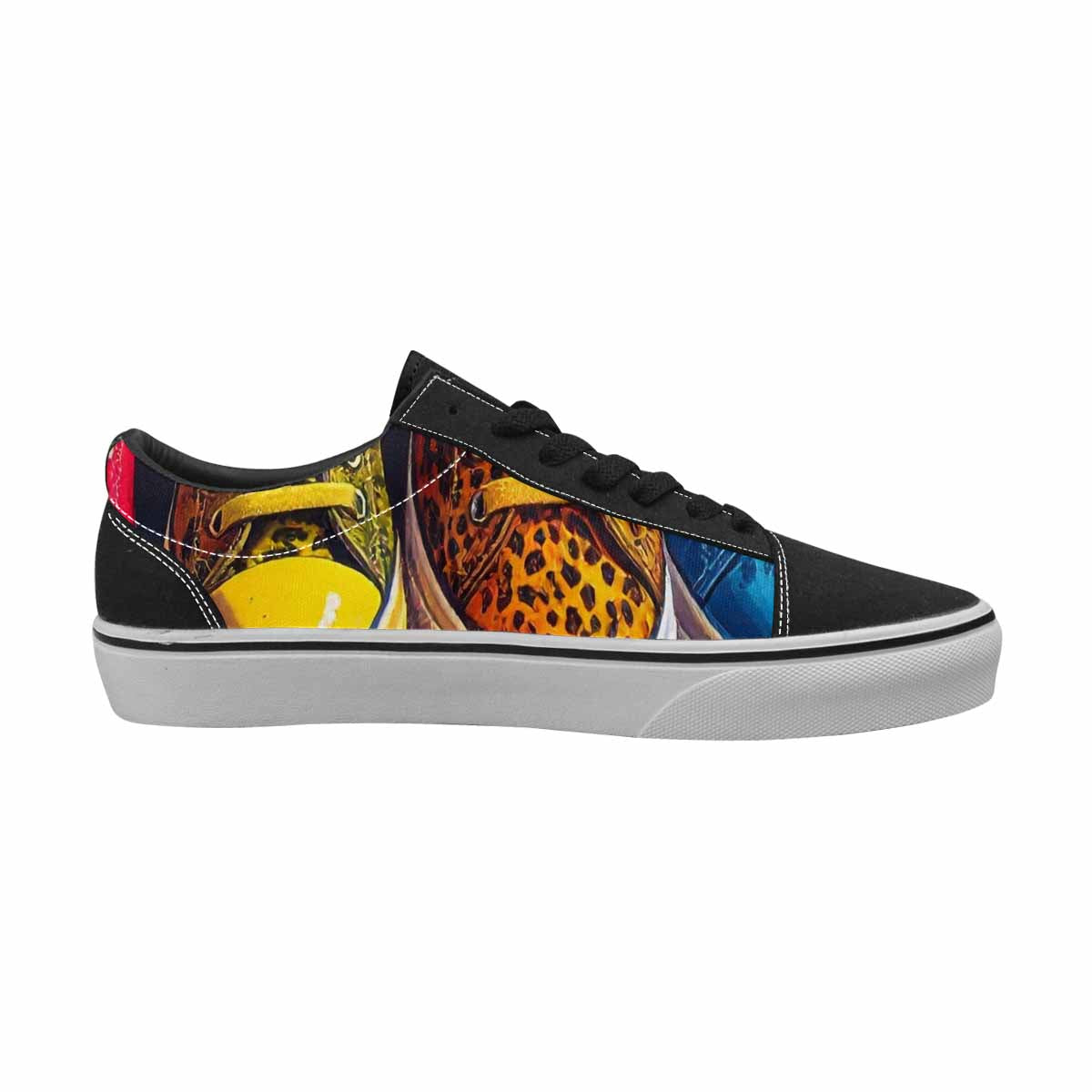 WOMEN'S Smiley Faces Lace-Up Canvas Melting Art Sneakers