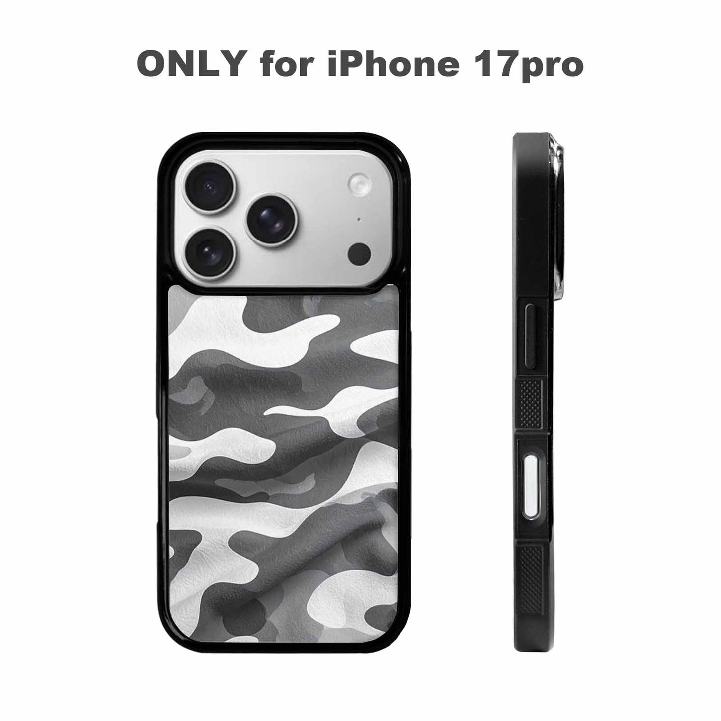 iPhone 17 Pro Case — Grey Camo Print Camo, Custom Made Phone Cover