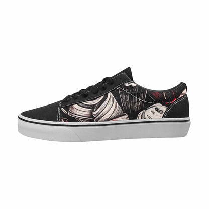 MEN'S Ice Cream Black & Red Ink Canvas Original Design Surreal Customized Sneakers