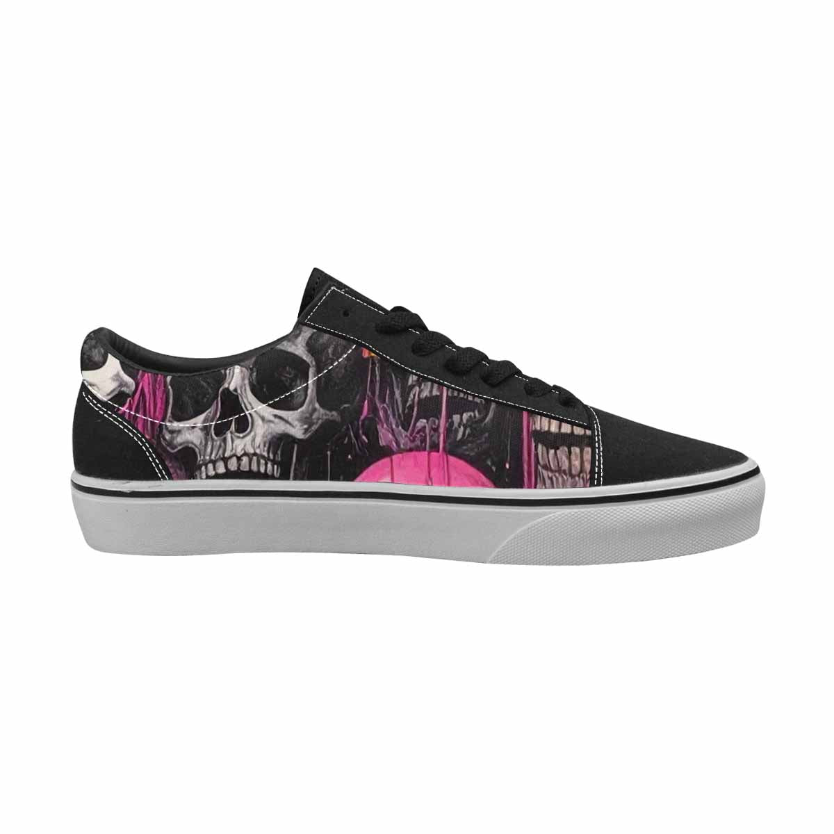 WOMEN'S Rainbow From Skull S Lace-Up Canvas Wallpaper Art Sneakers