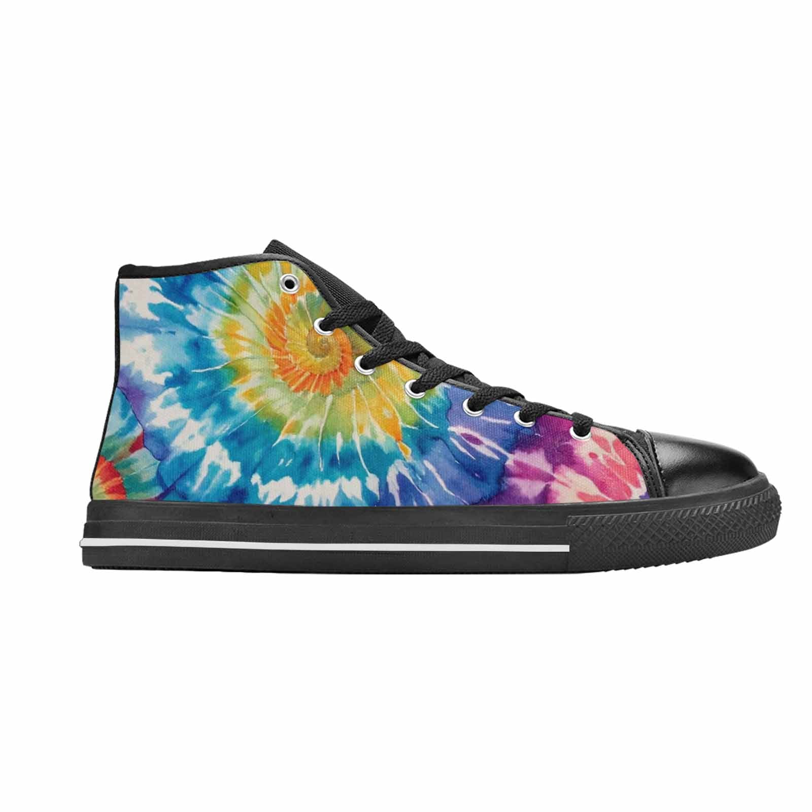 MEN'S Tie Dye Swirl High Top Canvas Grunge Shoes