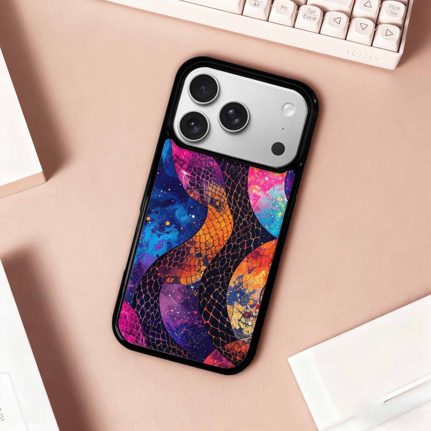 iPhone 17 Pro Case — Snake Print Galaxy Seamless Pattern Animal, Unique Phone Case Design