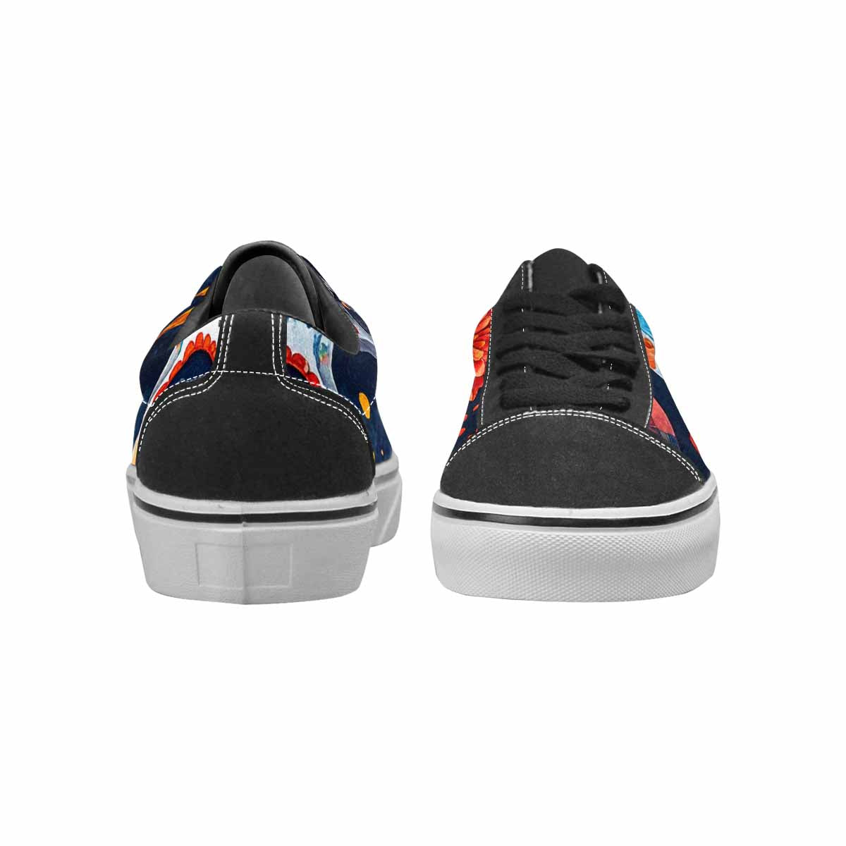 WOMEN'S Sunflower Skulls Print Canvas Lace-Up Vivid Custom Sneakers