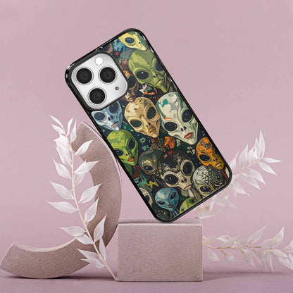 iPhone 15 Pro Max Case — Aliens Camo Aliens Pattern Hundreds Of, Personalized Phone Case