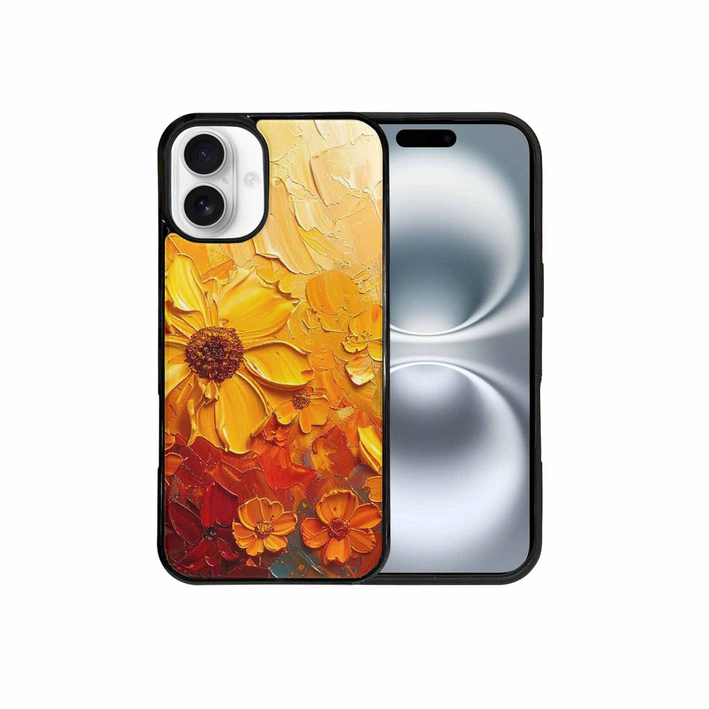 iPhone 16 Plus Case — Impressionist Sunflower Brushstroke Pattern Hundreds Of, Custom Made Phone Cover
