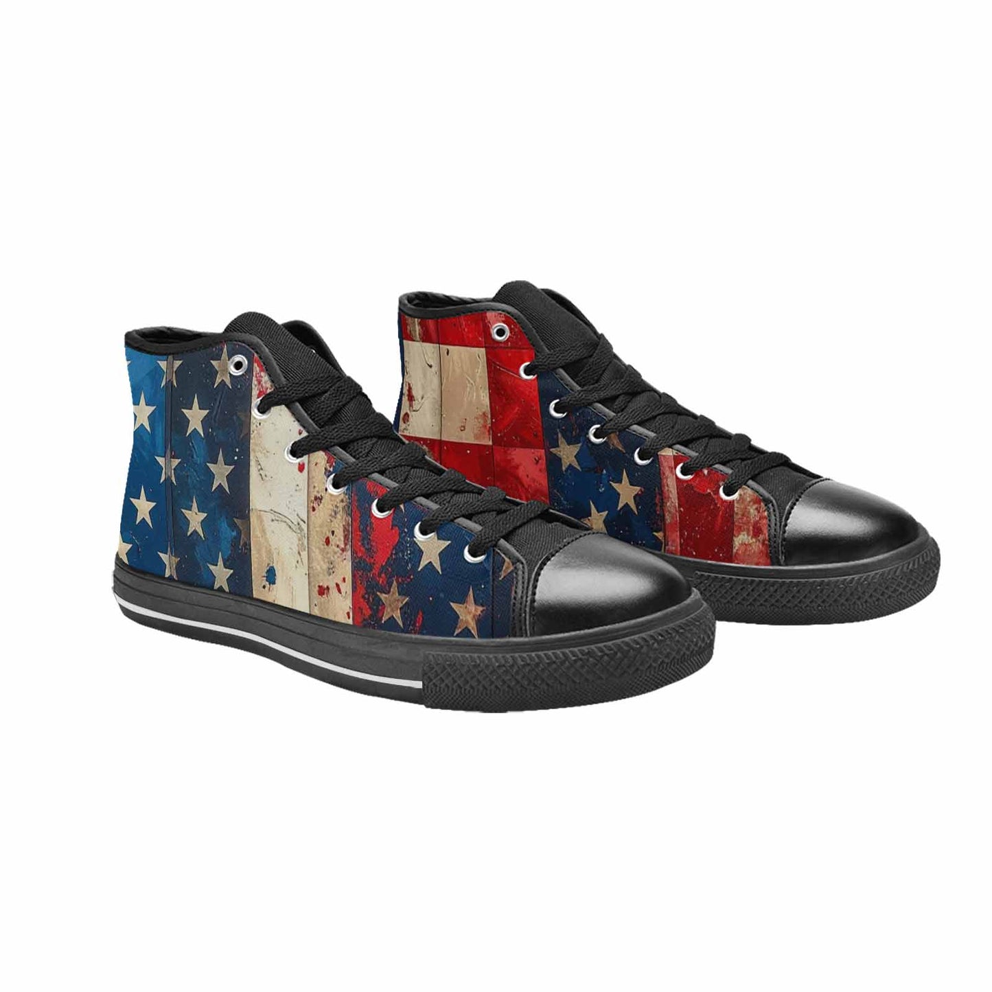 MEN'S American Flag Stars High Top Canvas Surreal Sneakers