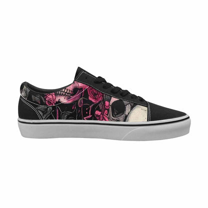 WOMEN'S Skull Roses Lace-Up Canvas Melting Art Sneakers