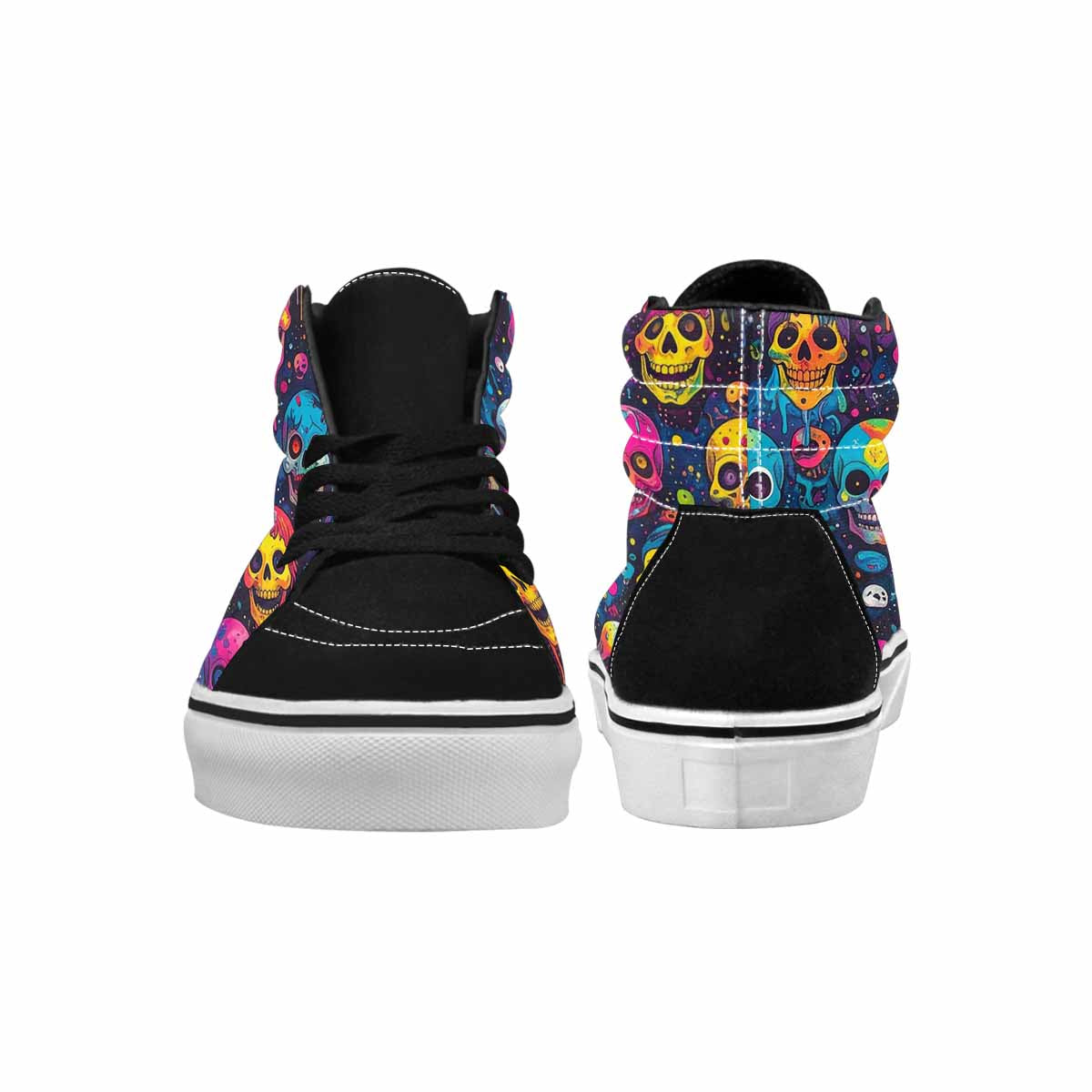 WOMEN'S Skeleton People Face High Top Canvas Aesthetic Custom Sneakers