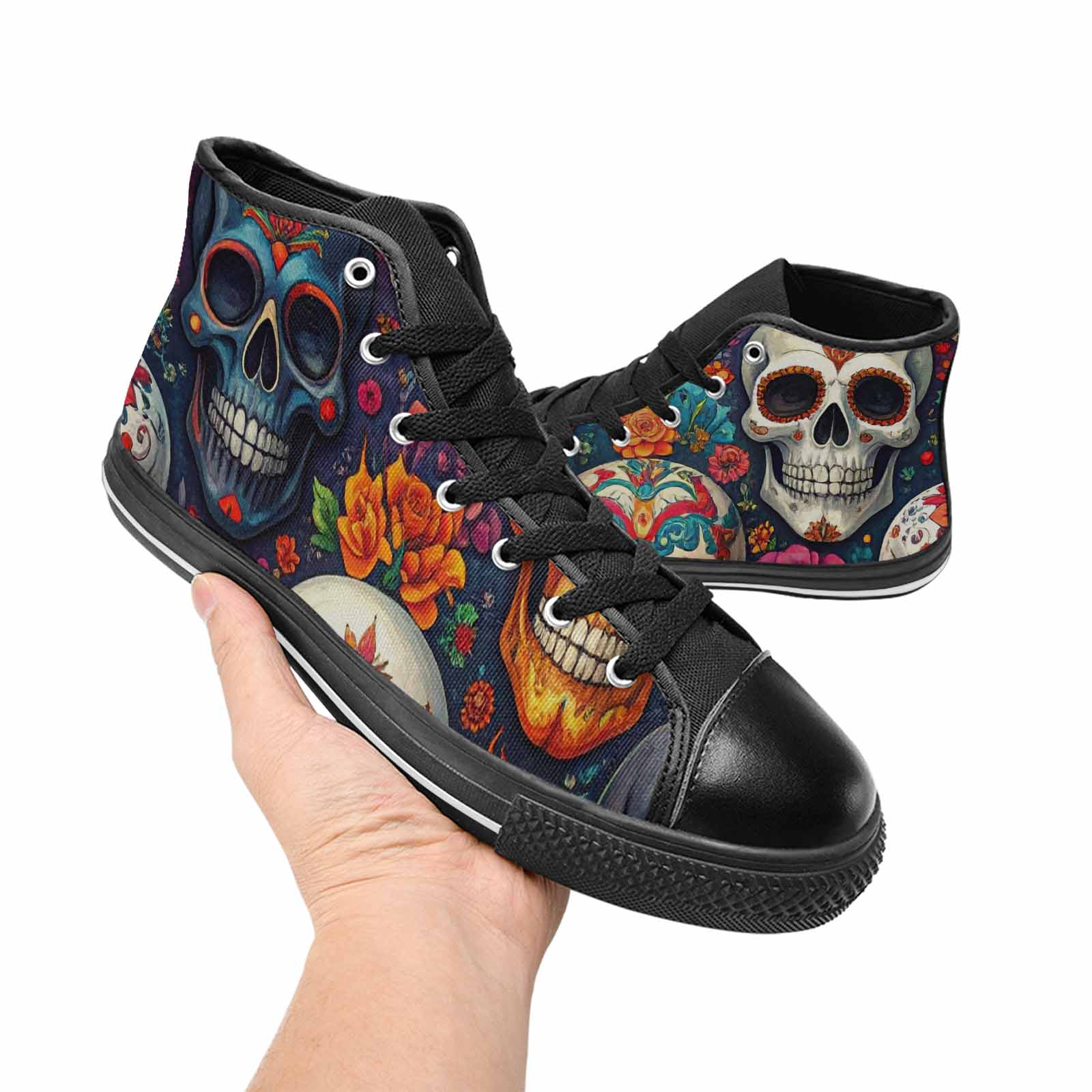 MEN'S Skull High Top Canvas Y2K Shoes