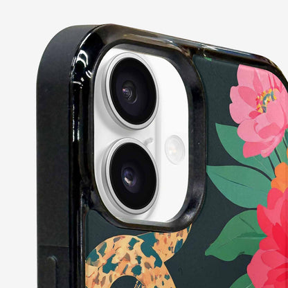 iPhone 16 Plus Case — Floral Snake Print, Customized Protective Case