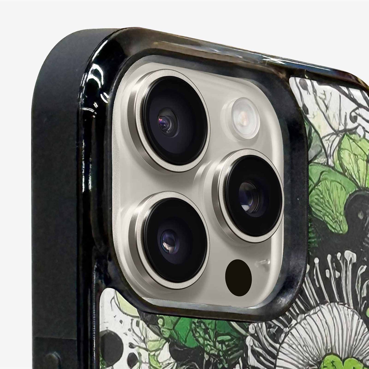 iPhone 15 Pro Max Case — Sea Creature Burst Black Green Ink, Custom Phone Case