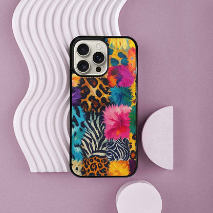 iPhone 16 Pro Max Case — Full Color Vibrant Animal Print Animal, Custom Designed Case Cover
