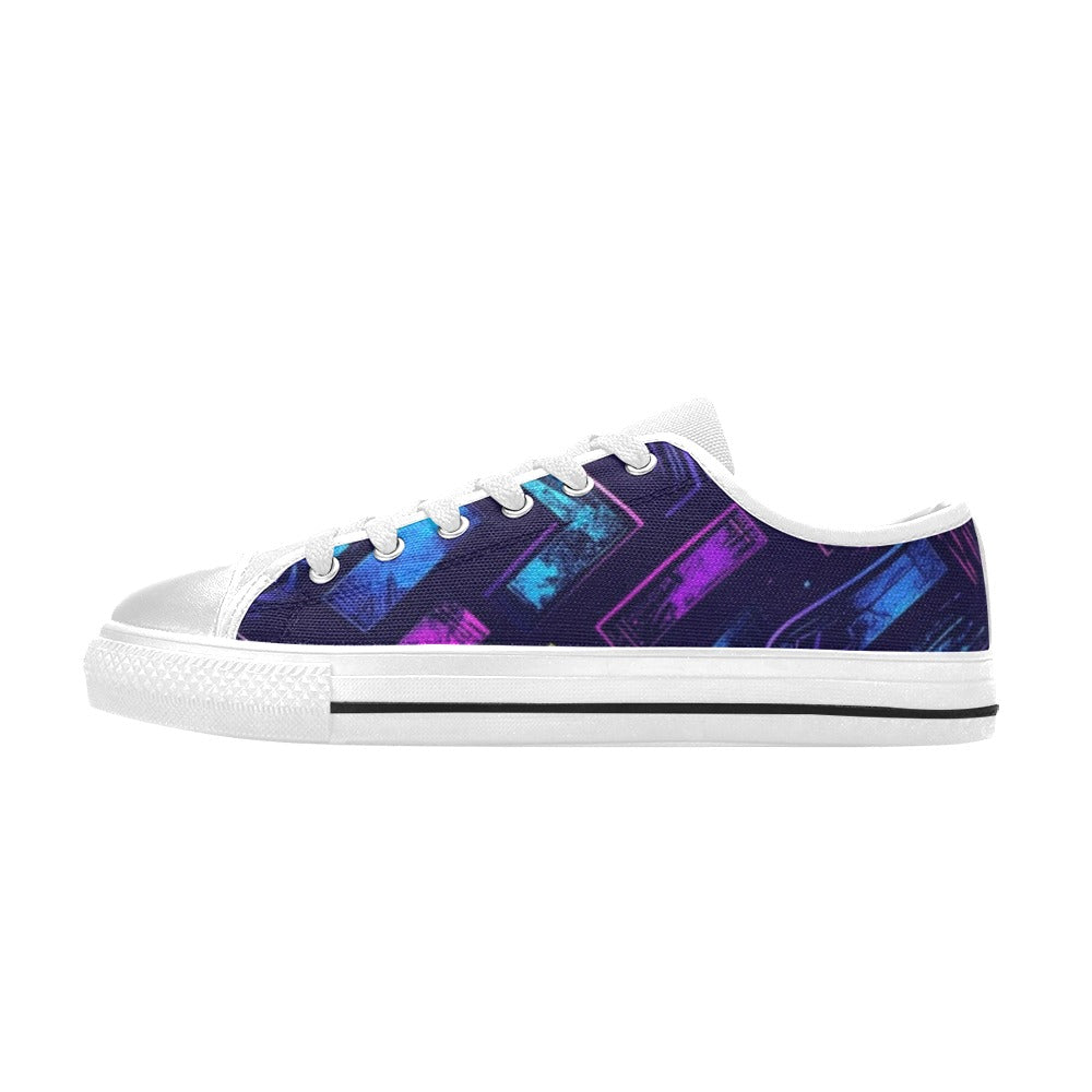 KIDS' Electric Houndstooth Dream 1 Low Top Canvas Vivid Custom Shoes