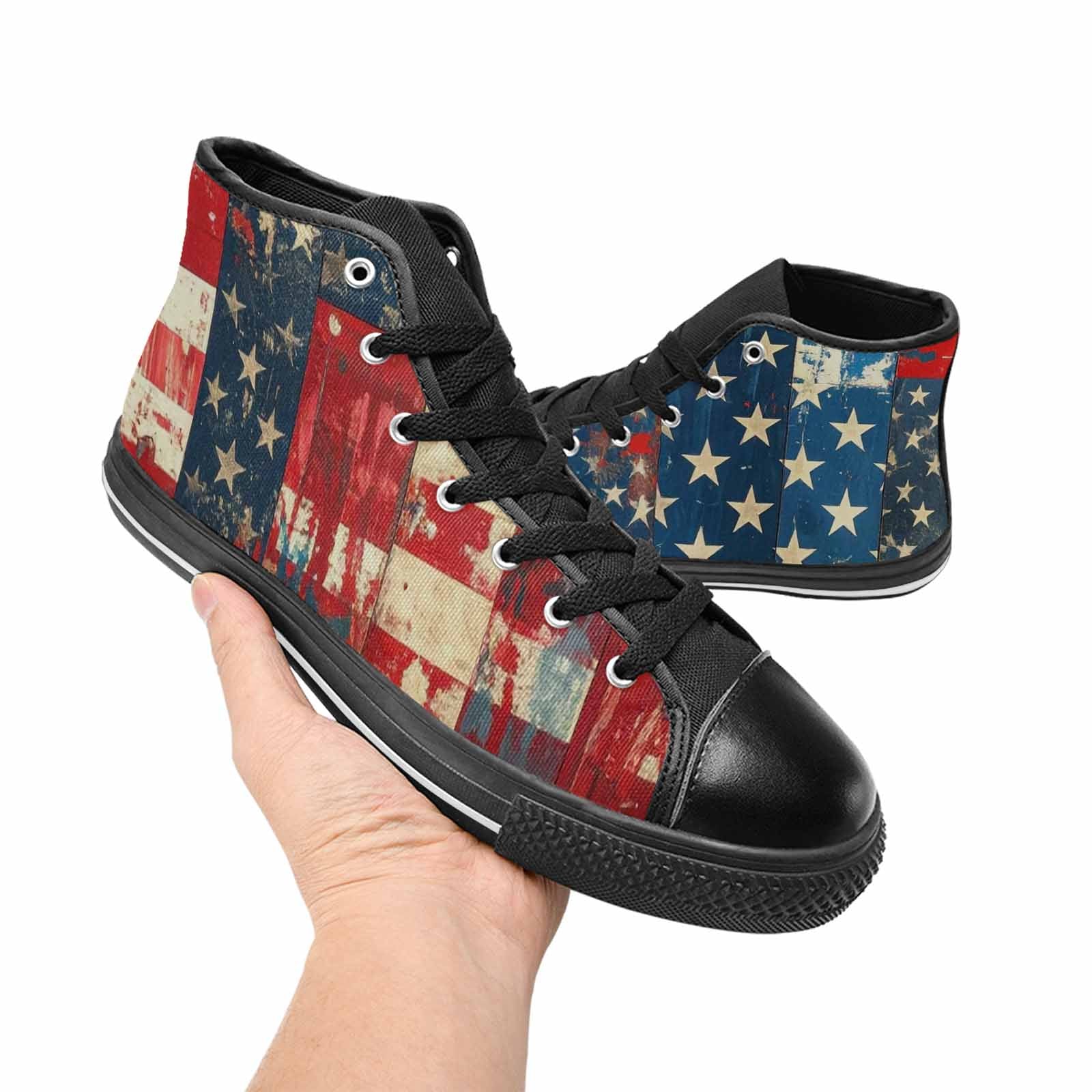 MEN'S American Flag Stars High Top Canvas Y2K Sneakers