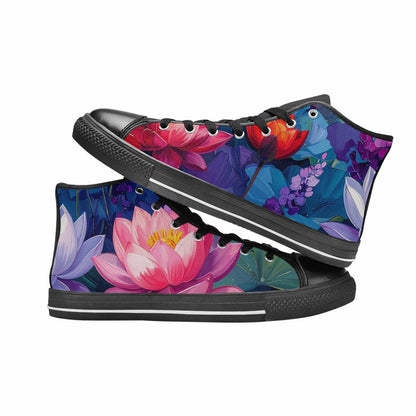 WOMEN'S Monet-Style Impressionist Water High Top Canvas Dreamcore Custom Shoes