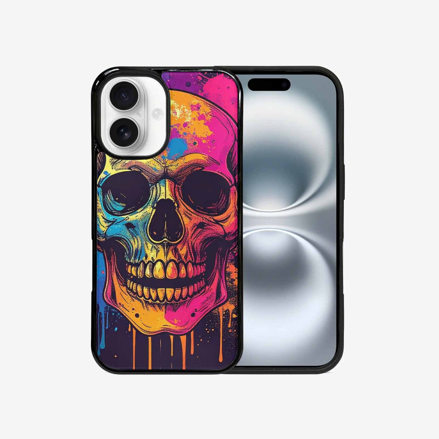 iPhone 16 Case — Skulls Splatter Comic, Original Design Phone Case