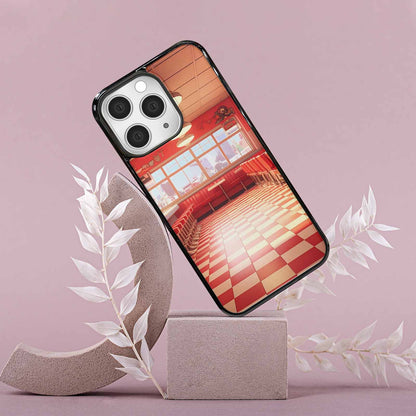 iPhone 15 Pro Max Case — 1950s Diner Cartoon Art Pattern, Custom Designed Case Cover