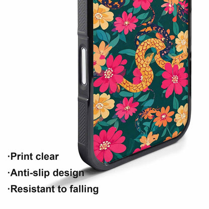 iPhone 17 Pro Case — Snakes Print Floral Seamless Pattern Floral, Custom Made Phone Cover
